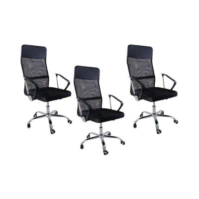 Kit 3 Cadeiras De Escritório Nagano Oficial Preto