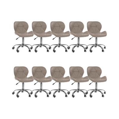 Kit 10 Cadeiras Office Eiffel Slim Oficial Giratória Bege