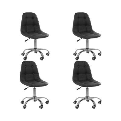 Kit 4 Cadeiras Office Eiffel Botonê Oficial Preto