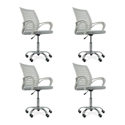 Kit 4 Cadeiras De Escritório Diretor Roma Oficial Branco