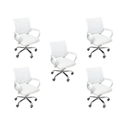 Kit 5 Cadeiras De Escritório  Begonia  Ergonômica Branco