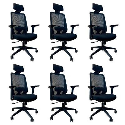 Kit 6 Cadeiras De Escritório Oficial Comfort Max Nr17