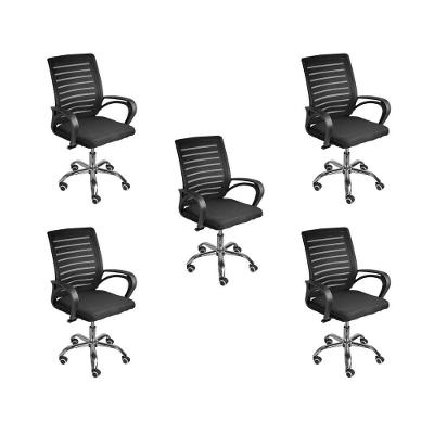 Kit 5 Cadeiras De Escritório Diretor Roma Oficial