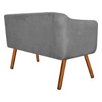 Namoradeira Julia 2 Lugares Grafite Com Strass Pés Palito - 2