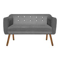 Namoradeira Julia 2 Lugares Grafite Com Strass Pés Palito - 4