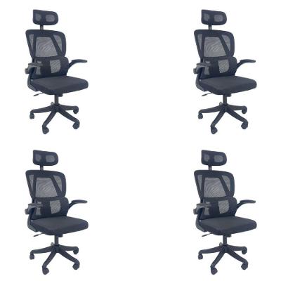 Kit 4 Cadeiras De Escritório Oficial Legacy Preto