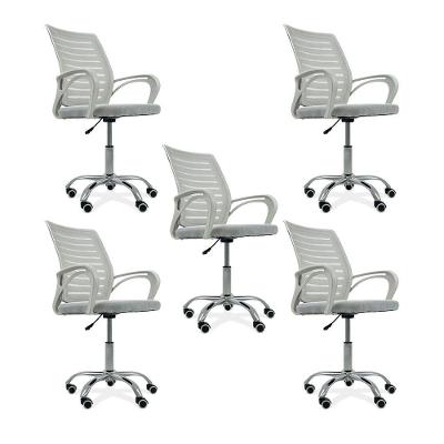 Kit 5 Cadeiras De Escritório Diretor Roma Oficial Branco