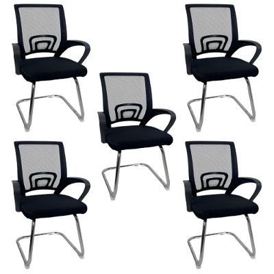 Kit 5 Cadeiras De Escritório Begônia Oficial Fixa