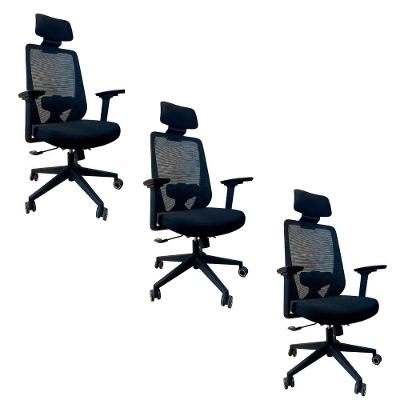 Kit 3 Cadeiras De Escritório Oficial Comfort Max Nr17