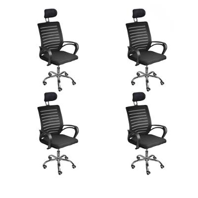 Kit 4 Cadeiras De Escritório Diretor Roma  Apoio + E-book