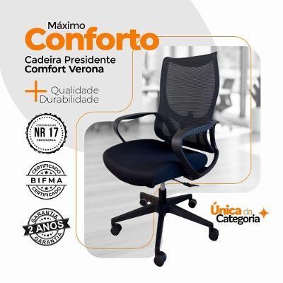 Kit 8 Cadeiras De Escritório Presidente  Verona Sem Apoio