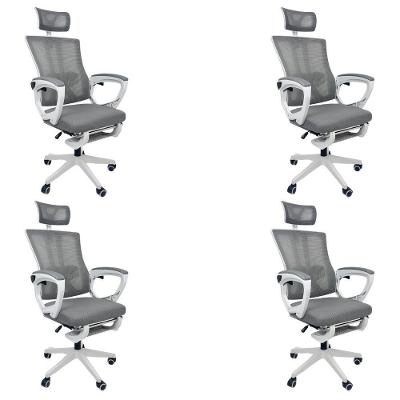 Kit 4 Cadeiras De Escritório Oficial Paris Cinza