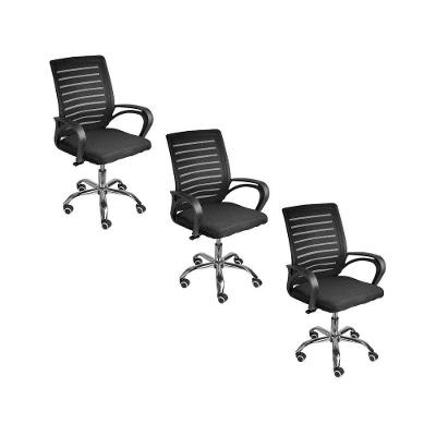 Kit 3 Cadeiras De Escritório Diretor Roma Oficial