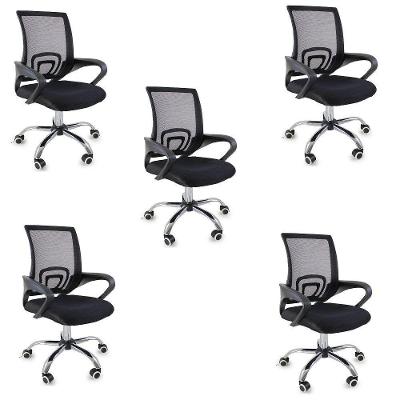 Kit 5 Cadeiras De Escritório Oficial Begônia Mesh Ergonômica
