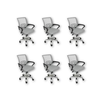 Kit 6 Cadeiras De Escritório  Begonia  Ergonômica Cinza