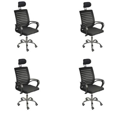 Kit 4 Cadeiras De Escritório Oficial Diretor Roma Com Apoio