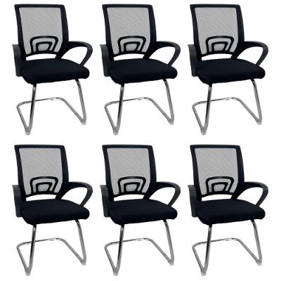 Kit 6 Cadeiras De Escritório Begônia Oficial Fixa