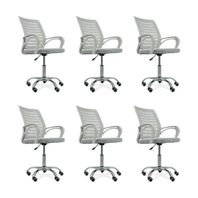 Kit 6 Cadeiras De Escritório Diretor Roma Oficial Branco