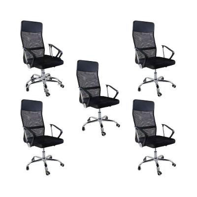 Kit 5 Cadeiras De Escritório Nagano Oficial Preto