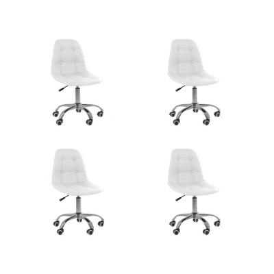 Kit 4 Cadeiras Office Eiffel Botonê Oficial Branco