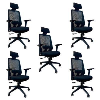 Kit 5 Cadeiras De Escritório Oficial Comfort Max Nr17