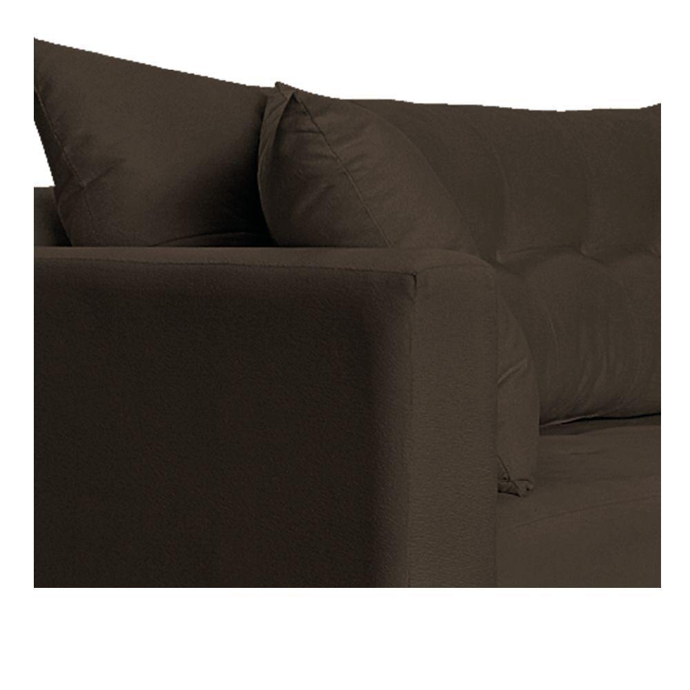Recamier Azura 140cm Com Almofada Lado Direito Suede Cor Marrom - 3