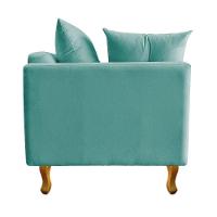Recamier Azura 140cm Com Almofada   Direito Suede Cor Azul Tiffany - 5
