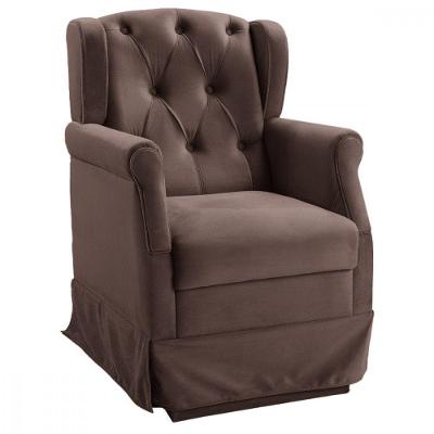 Poltrona De Amamentação Balanço Ternura Com Puff Suede Café Star Confort