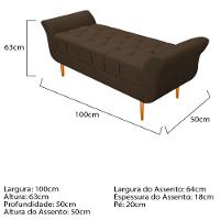 Recamier Ari 100 Cm Solteiro Suede Marrom - 4