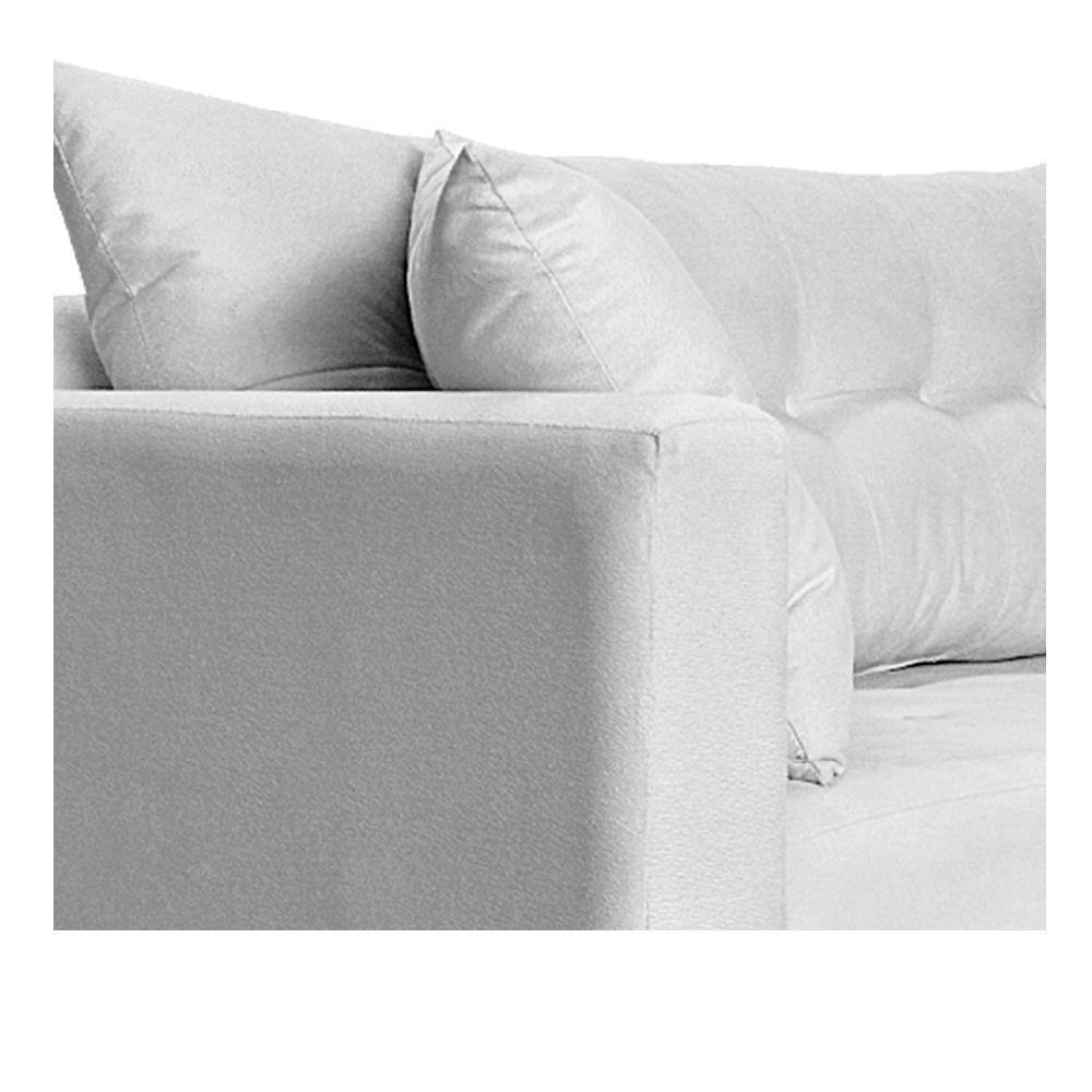 Recamier Azura 160cm Com Almofada Lado Direito Suede Cor Branco - 3
