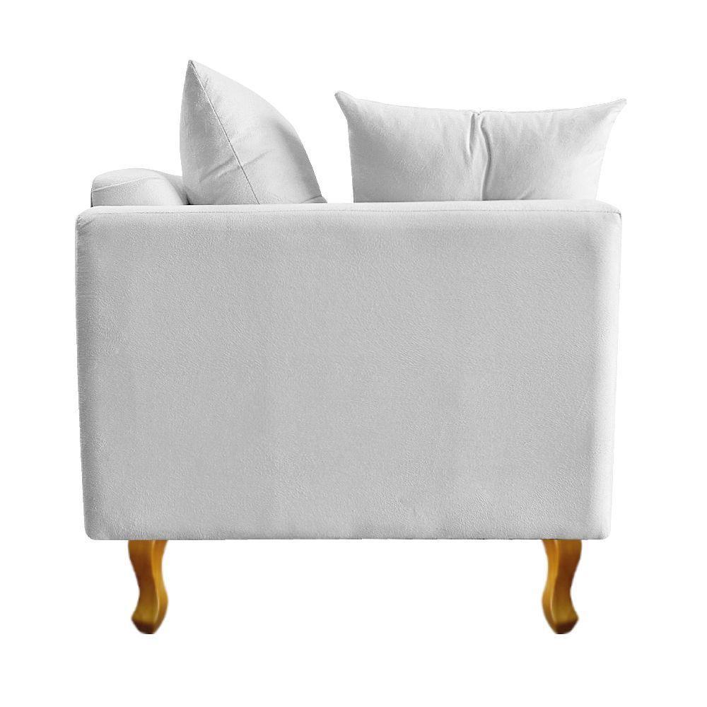 Recamier Azura 160cm Com Almofada Lado Direito Suede Cor Branco - 5