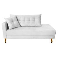 Recamier Azura 160cm Com Almofada Lado Direito Suede Cor Branco - 1