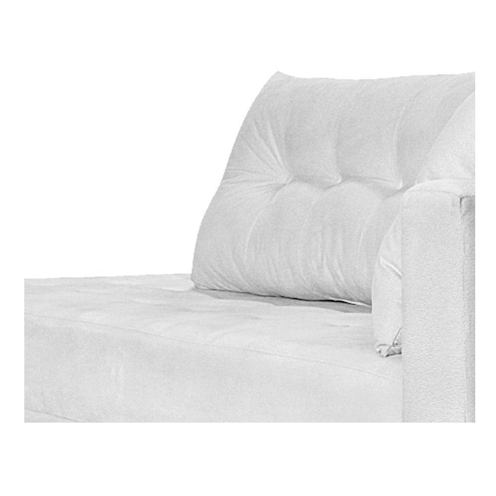 Recamier Azura 160cm Com Almofada Lado Esquerdo Suede Cor Branco - 3