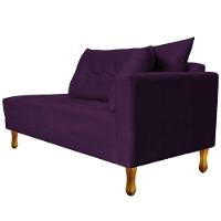 Recamier Azura 185cm Com Almofada Lado Esquerdo Suede Cor Roxo - 6