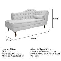 Recamier Diana 140cm Lado Esquerdo Suede Branco - 2