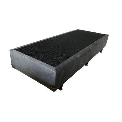 Cama Box Solteiro Box Suede Base com Pés Fixos Grafite para Quarto Aconchegante e Descanso