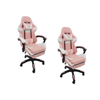 Kit 2 Cadeiras Gamer Stillus Oficial Apoio De Pés Rosa