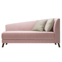 Recamier Heitor 140cm Com Almofada Lado Esquerdo Suede Cor Rosê/bege - 1