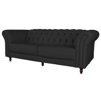 Sofá 2 Lugares Bérgamo 180cm Couro Preto - 4