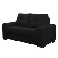 Sofá 2 Lugares 150cm Turim Couro Preto Fosco - 1