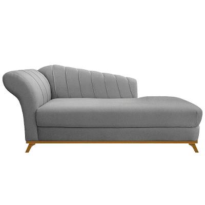 Recamier Vanessa 185cm Lado Direito Suede Cinza