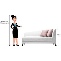 Recamier Heitor 140cm Com Almofada Lado Esquerdo Suede Cor Branco/rosê