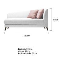Recamier Heitor 140cm Com Almofada Lado Esquerdo Suede Cor Branco/rosê - 5