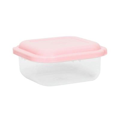 Pote Plástico Quadrado 500ml Plasvale Rosa