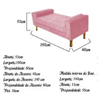 Recamier Félix Queen Size 160cm Suede Rosa Bebê - 2