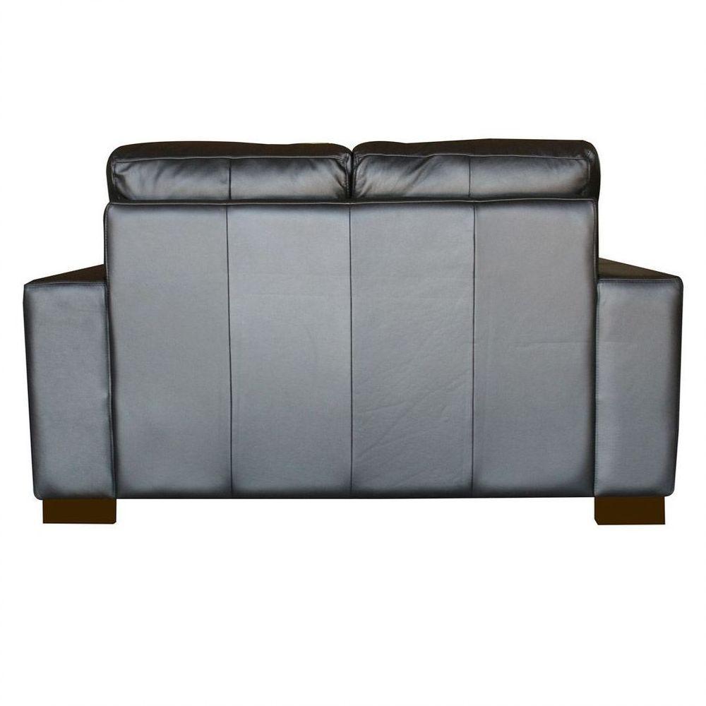 Sofá 2 Lugares Sala de Estar 150cm Milão Couro Preto Gran Belo - 3