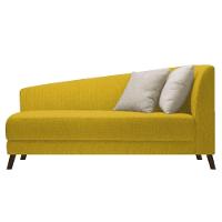 Recamier Heitor 140cm Com Almofada Lado Esquerdo Suede Cor Amarelo/bege - 1