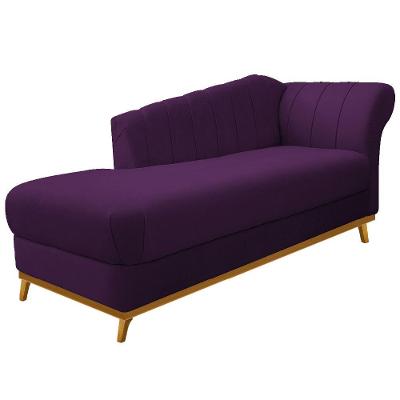 Recamier Vanessa 140cm Lado Esquerdo Suede Roxo Adj Decor