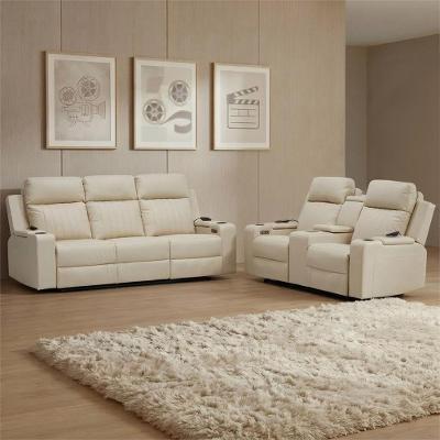 Poltrona Reclinável Cinema 2 E 3 Lugares Baú Usb Pu Moscou Sint Bg Z57 - Mpozenato