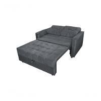 Sofá Cama Casal Reclinável Drika - Veludo Chumbo - 3